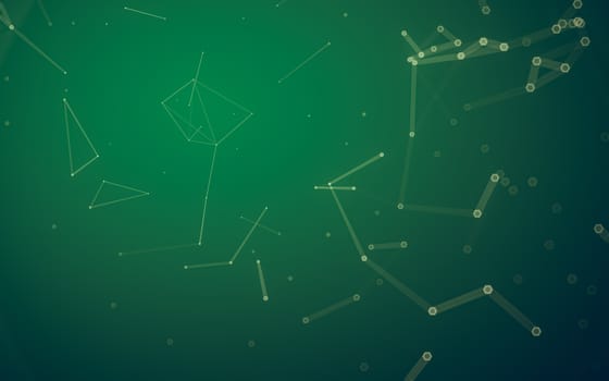 Abstract polygonal space low poly dark background with connecting dots and lines. Connection structure. 3d rendering