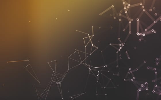 Abstract polygonal space low poly dark background with connecting dots and lines. Connection structure. 3d rendering