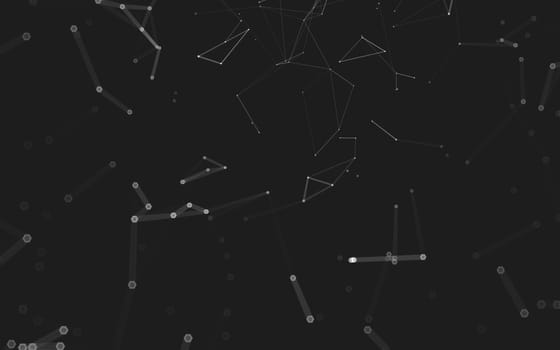 Abstract polygonal space low poly dark background with connecting dots and lines. Connection structure. 3d rendering