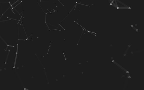 Abstract polygonal space low poly dark background with connecting dots and lines. Connection structure. 3d rendering