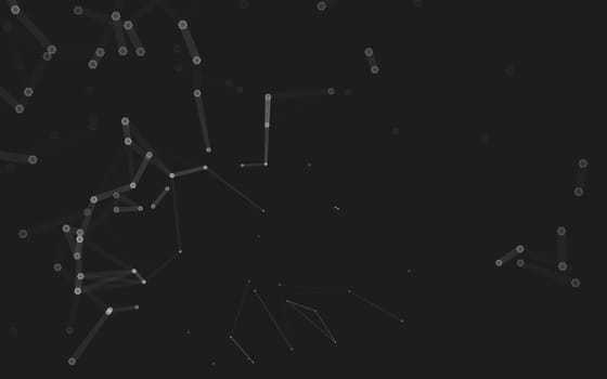 Abstract polygonal space low poly dark background with connecting dots and lines. Connection structure. 3d rendering