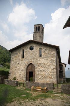 Stone houses of small italian village in lombardy