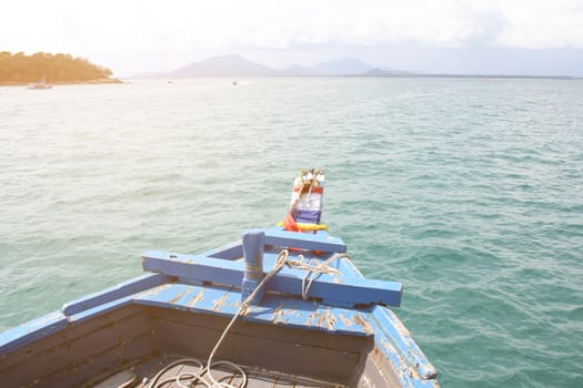 Thai boat with sunrise