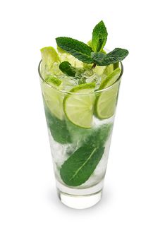 Summer fresh coctail on a white isolated background