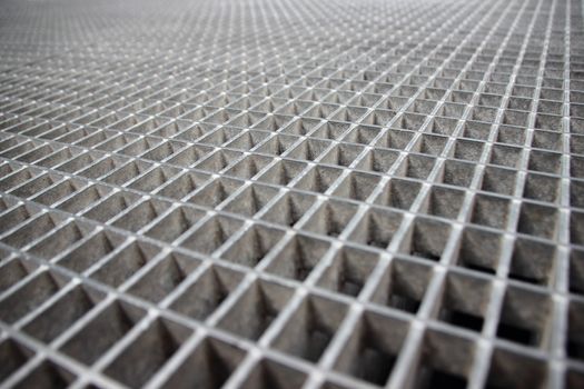 Perspective of Grey Galvanized Steel Grate Square Grid