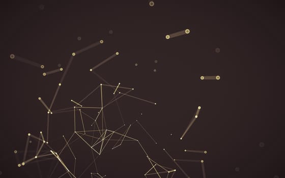 Abstract polygonal space low poly dark background with connecting dots and lines. Connection structure. 3d rendering