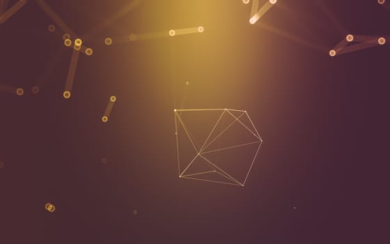 Abstract polygonal space low poly dark background with connecting dots and lines. Connection structure. 3d rendering