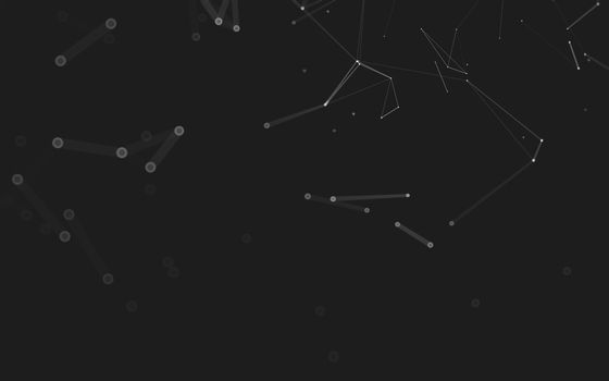 Abstract polygonal space low poly dark background with connecting dots and lines. Connection structure. 3d rendering