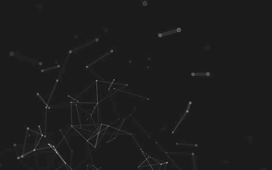 Abstract polygonal space low poly dark background with connecting dots and lines. Connection structure. 3d rendering