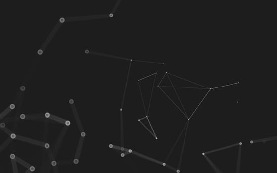 Abstract polygonal space low poly dark background with connecting dots and lines. Connection structure. 3d rendering