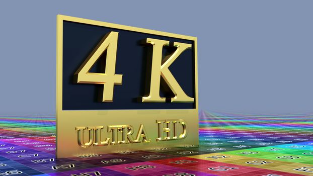 Ultra HD 4K icon on the color background