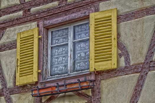 facade Alsatian houses of different colors