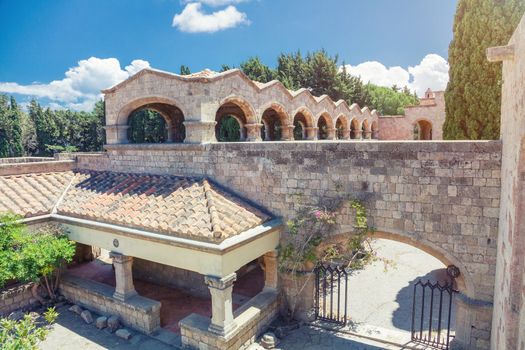 Monastery on Mount Filerimos on Rhodes in Greece built by the Knights of Saint John. 