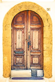 Photo of the old town  street door, Rhodes island, Greece