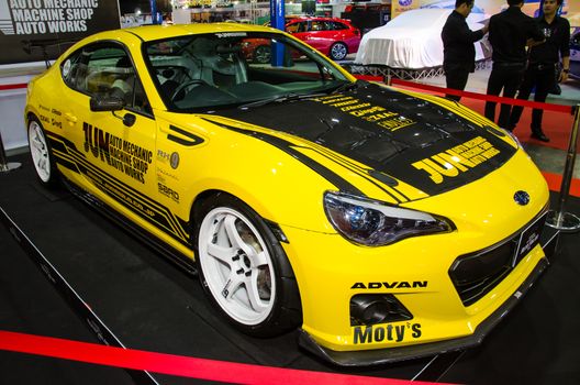 NONTHABURI - JUNE 22 : Subaru BRZ Jun Auto Mechanic car on display at Bangkok International Auto Salon 2016 Exciting Modified Car Show on June 22, 2016 in Nonthaburi, Thailand.