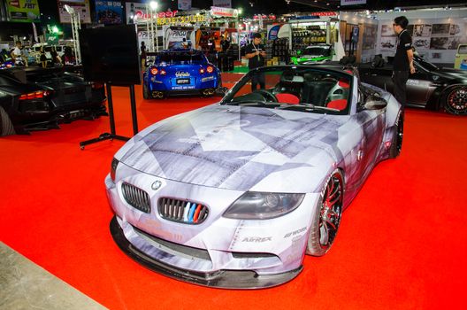 NONTHABURI - JUNE 22 : BMW car on display at Bangkok International Auto Salon 2016 Exciting Modified Car Show on June 22, 2016 in Nonthaburi, Thailand.