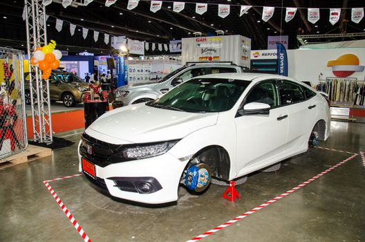 NONTHABURI - JUNE 22 : Honda car on display at Bangkok International Auto Salon 2016 Exciting Modified Car Show on June 22, 2016 in Nonthaburi, Thailand.