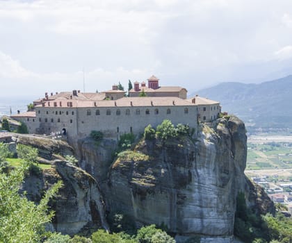 view of the ancient Greek monasteries located in the mountains