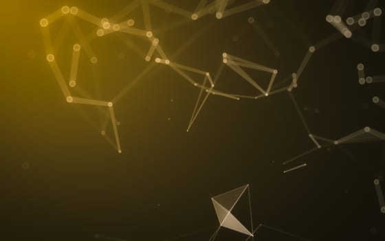 Abstract polygonal space low poly dark background with connecting dots and lines. Connection structure. 3d rendering