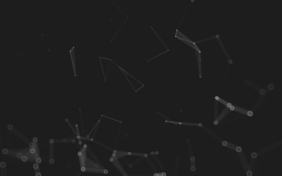 Abstract polygonal space low poly dark background with connecting dots and lines. Connection structure. 3d rendering