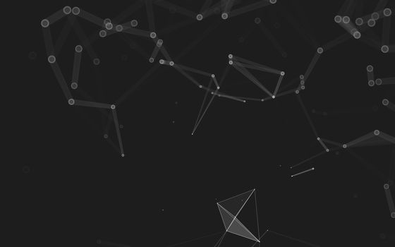 Abstract polygonal space low poly dark background with connecting dots and lines. Connection structure. 3d rendering