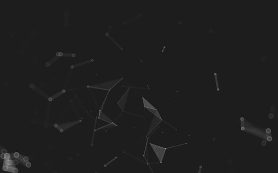 Abstract polygonal space low poly dark background with connecting dots and lines. Connection structure. 3d rendering