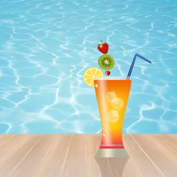 illustration of cocktail in summer