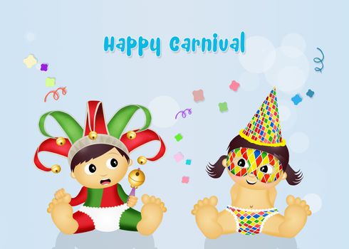 illustration of postcard for Carnival