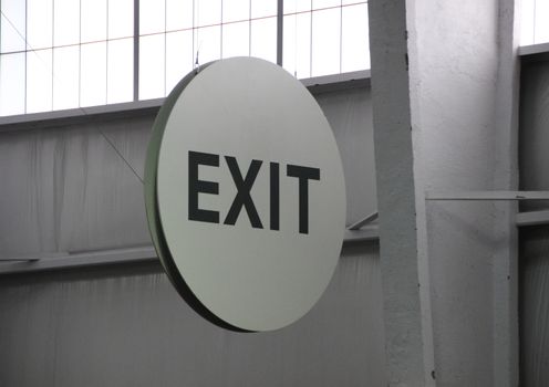 Round Exit Sign in Industrial Environment with Back light and Down light