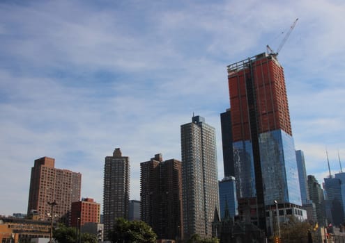 Skyscraper Landscape with Urban Building Site in Manhattan New York
