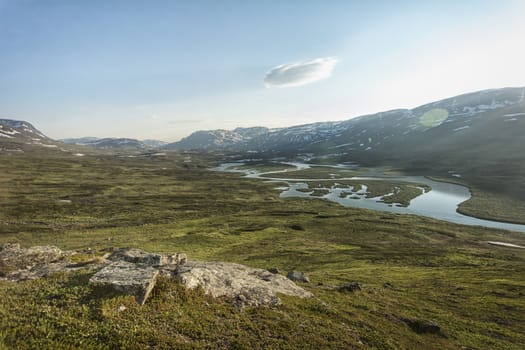 Tundra landscape in northern Lapland, Sweden