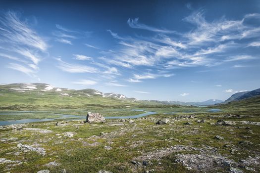 Tundra landscape in northern Lapland, Sweden