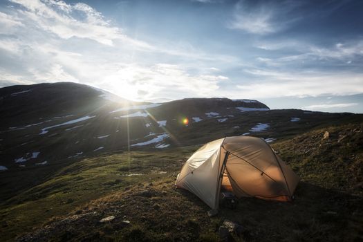 Tundra landscape in northern Lapland, Sweden