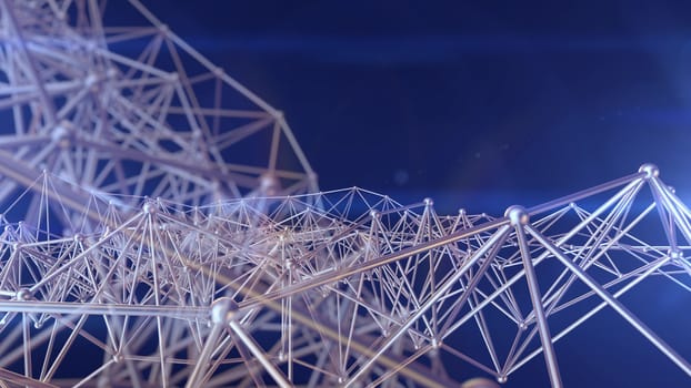 3D rendering of Molecule Connection structure. Science background
