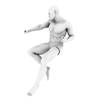 Superhero Pose With a Man in 3d Render Illustration