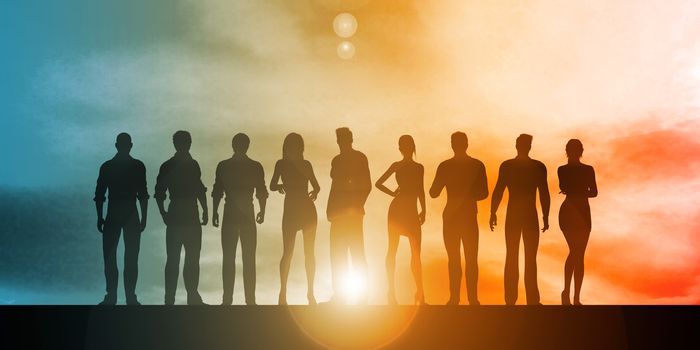 Business Team Silhouette as a Concept Illustration
