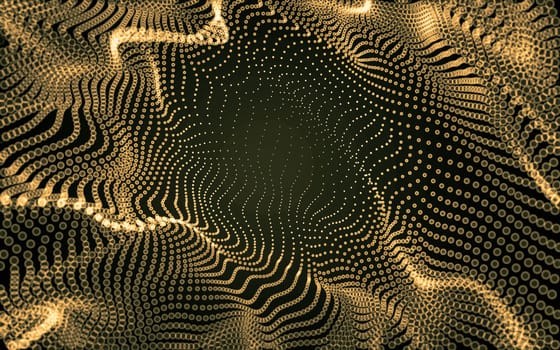 Abstract polygonal space low poly dark background with connecting dots and lines. Connection structure. 3d rendering