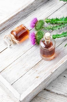 Buds medicinal wild plants burdock and burdocks medicinal tincture from it