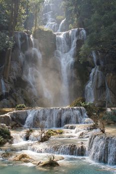 Tat Kuang Si Waterfall close to Luang Prabang, Laos, Asia