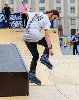 KHARKOV, UKRAINE - JUNE 11, 2016: Aggressive rollerblading competition