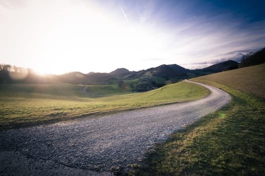 Path in the swiss jura mountains