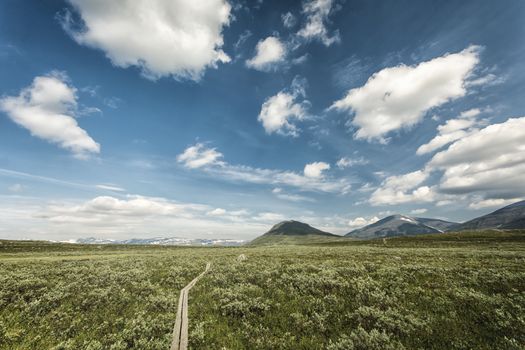 Tundra landscape in northern Lapland, Sweden