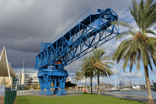 Old unused dock crane in Las Palmas