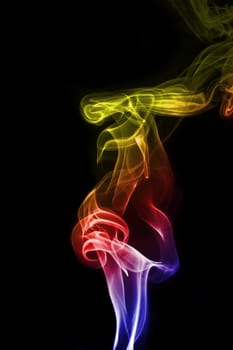 Smoke abstract background, colorful smoke of Joss stick