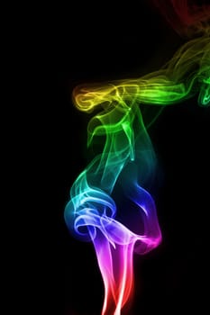 Smoke abstract background, colorful smoke of Joss stick