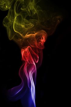 Smoke abstract background, colorful smoke of Joss stick