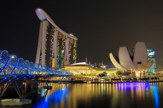 Singapore Skyline and view of Marina Bay