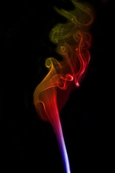 Smoke abstract background, colorful smoke of Joss stick