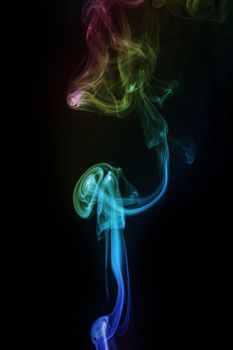 abstract background, colorful smoke of Joss stick