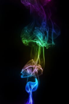 abstract background, colorful smoke of Joss stick